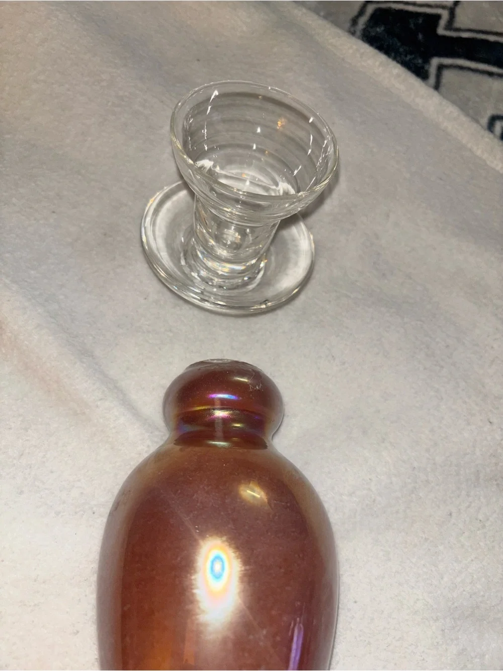 Murano Iridescent Brown Tall Glass Candle Holder-Good condition